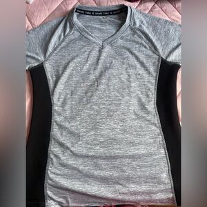 Gray and Black Activewear Long Sleeve Tee